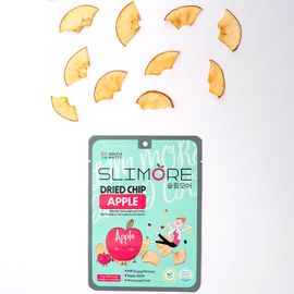 SLIMORE Korean Fruit Chips (Apple) 6 Pouches – 100% Natural Dried Fruit Snack | Apple, Pear, Cherry Tomato & Seasonal Mandarin | No Sugar, No Additives | NIR Low-Temp Dried _ Made in KOREA